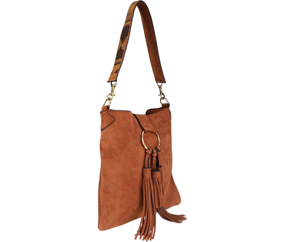 Ethical Suede Tassel Shoulder Bag - Keentu