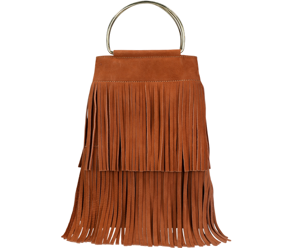 Ethical Leather Fringe Bag - Keentu