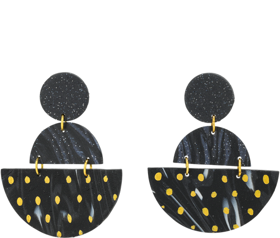 Ethical Clay Semi Circle Earrings - Keentu