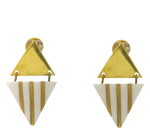 Load image into Gallery viewer, Ethical Hanging Striped Triangle Earrings - Keentu