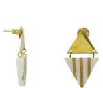 Load image into Gallery viewer, Sustainable Hanging Striped Triangle Earrings - Keentu