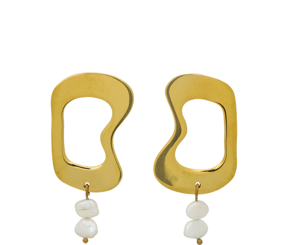 Ethical Squiggle Pearl Earring - Keentu