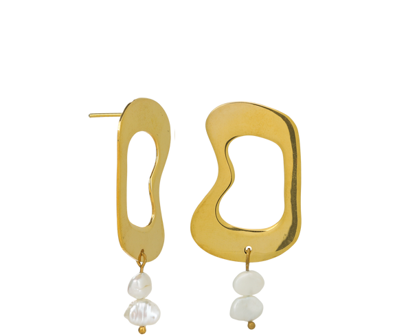 Sustainable Squiggle Pearl Earring - Keentu