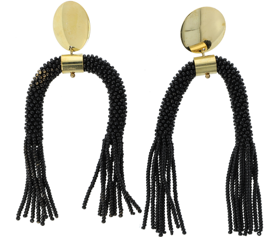 Ethical Beaded U Fringe Earrings - Keentu