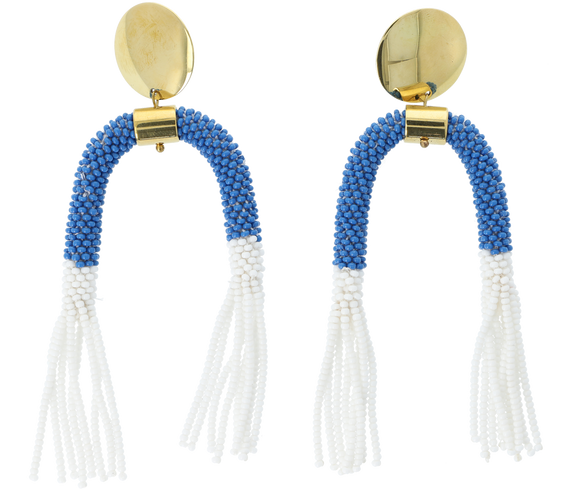 Ethical Beaded U Fringe Earrings - Keentu