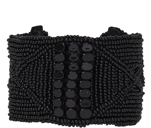 Ethical Beaded Leather Cuff - Keentu