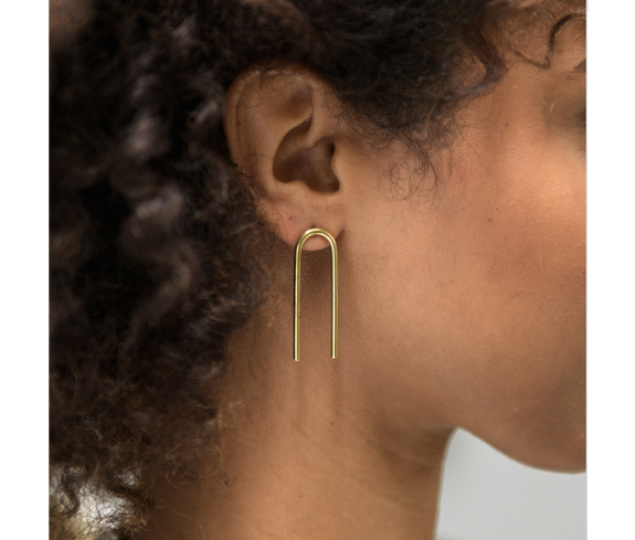 Ethical Brass U Earrings - Keentu