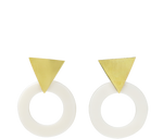 Load image into Gallery viewer, Ethical Triangle with Bone Circle Earrings - Keentu