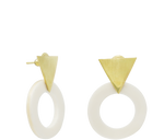Load image into Gallery viewer, Sustainable Triangle with Bone Circle Earrings - Keentu
