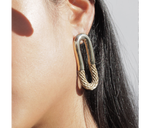Load image into Gallery viewer, Ethical Rope and Gold Oval Earrings - Keentu