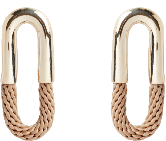 Ethical Rope and Gold Oval Earrings - Keentu