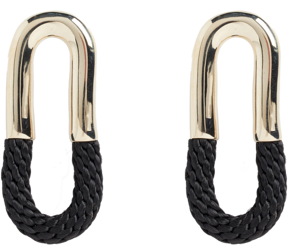 Sustainable Rope and Gold Oval Earrings - Keentu