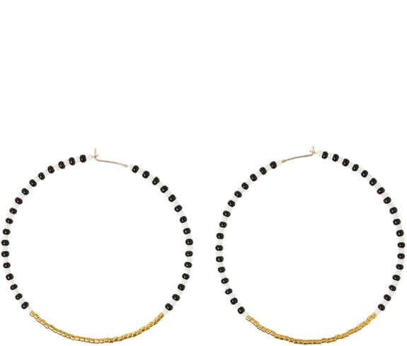 Jewelry Zebra Beaded Hoops