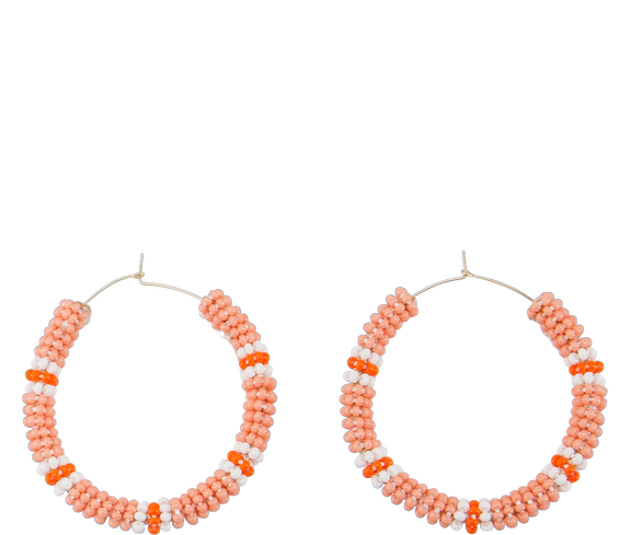 Ethical Beaded Wrapped Hoops - Keentu