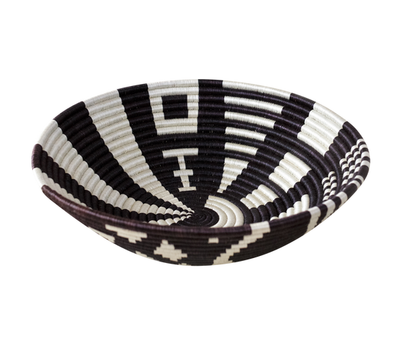 Home Decor Black and White Woven Bowl