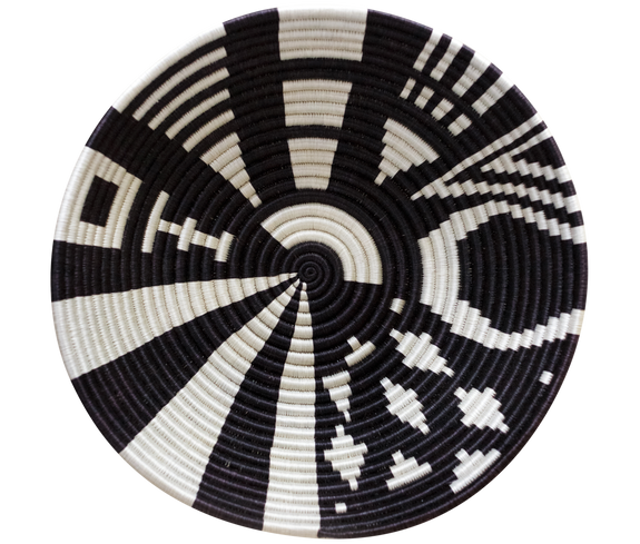 Home Decor Black and White Woven Bowl