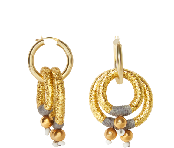 Jewelry Gold Double Hoop Earrings