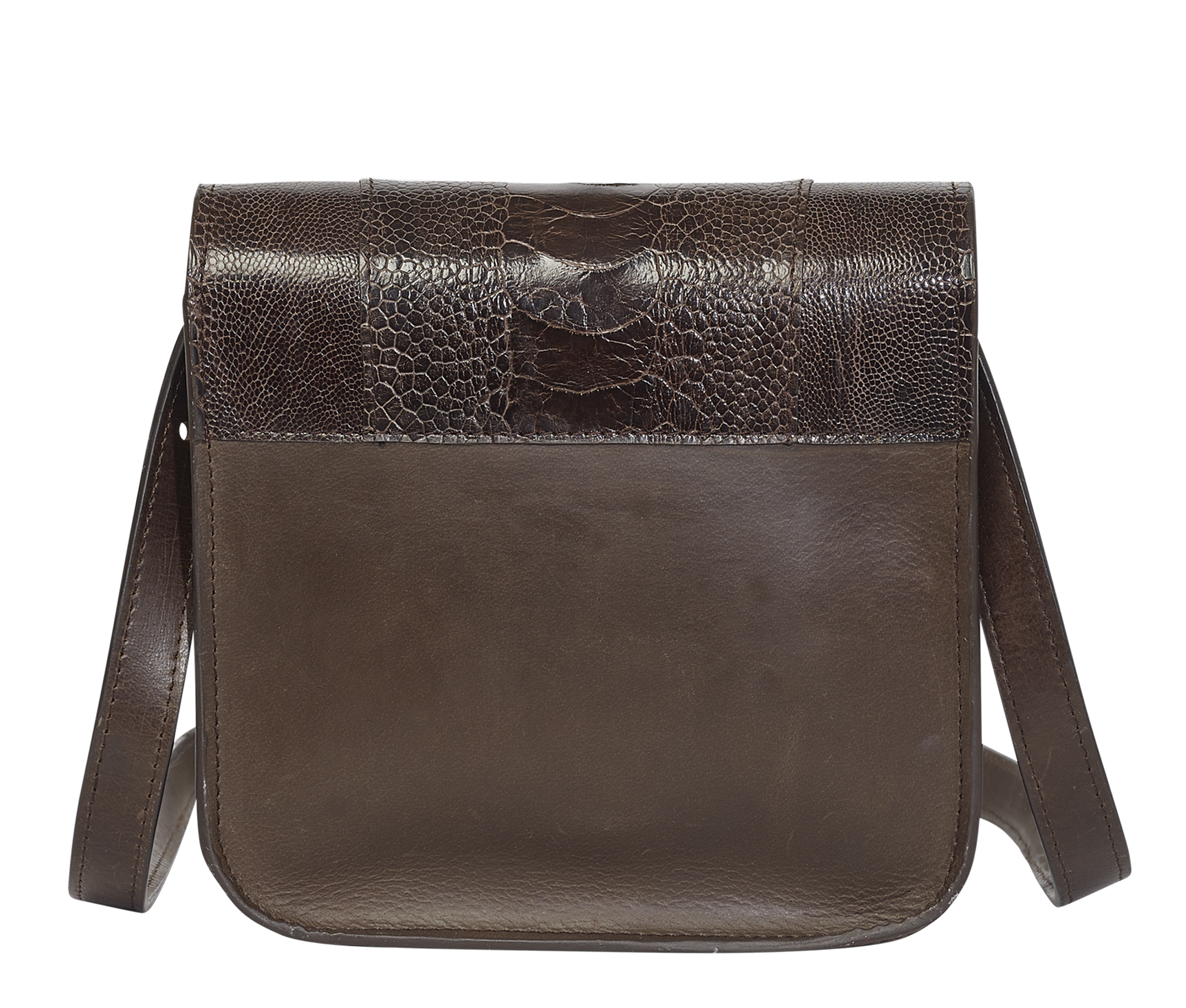 Handbag Coffee Ostrich Shin Crossbody Bag