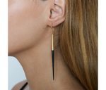 Load image into Gallery viewer, Jewelry Black Quill Dangle Earring 