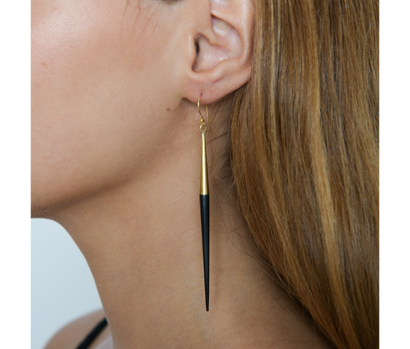 Jewelry Black Quill Dangle Earring