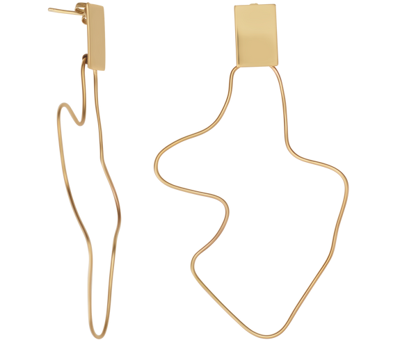 Jewelry Square Stud Sculpture Earring - Keentu