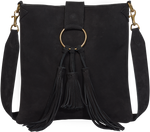Load image into Gallery viewer, Handbag Black Suede Crossbody Bag