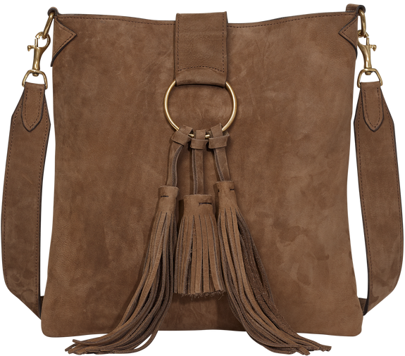 Handbag Caramel Suede Crossbody Bag