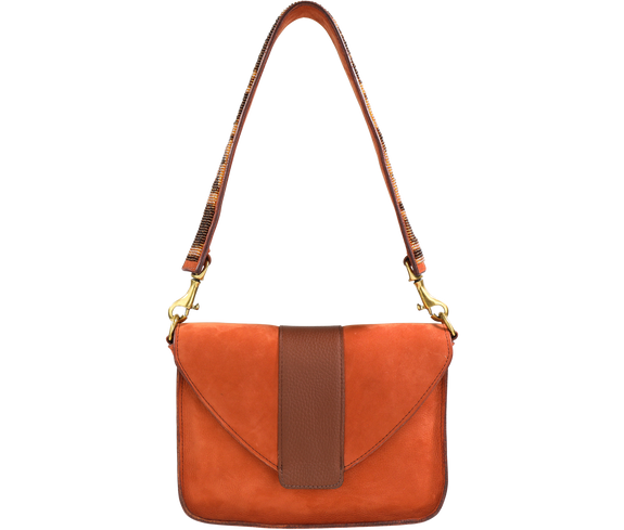 Accessories Burnt Orange Suede Shoulder Bag