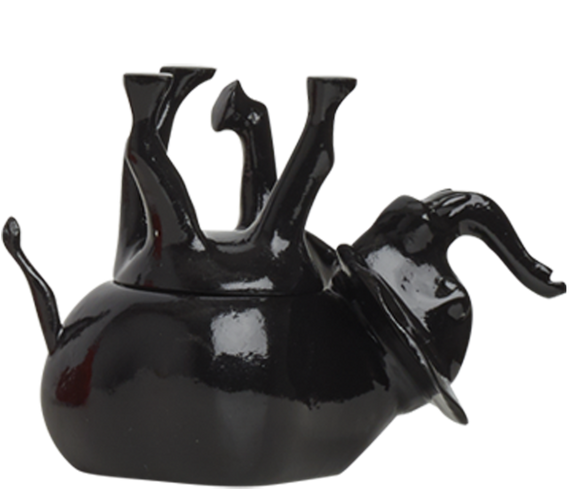 Home Decor Black Gloss Upside Down Elephant Jar