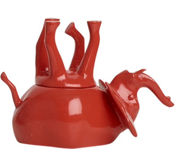 Home Decor Coral Gloss Upside Down Elephant Jar