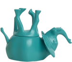 Load image into Gallery viewer, Home Decor Teal Gloss Upside Down Elephant Jar 