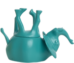 Load image into Gallery viewer, Home Decor Teal Gloss Upside Down Elephant Jar