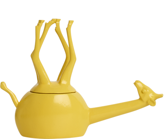 Home Decor Yellow Gloss Upside Down Giraffe Jar