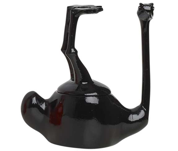 Home Decor Black Gloss Upside Down Ostrich Jar