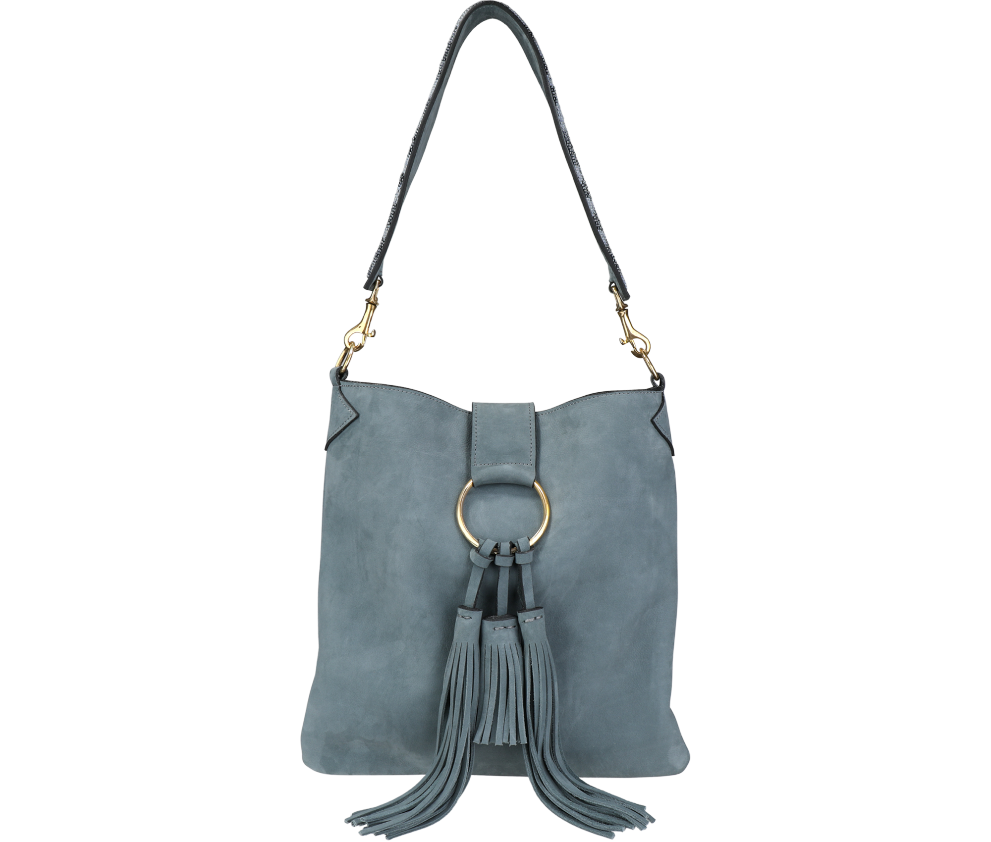 Ethical Suede Tassel Shoulder Bag - Keentu
