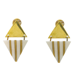 Load image into Gallery viewer, Ethical Hanging Striped Triangle Earrings - Keentu 