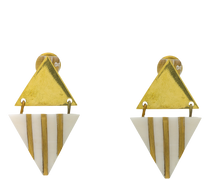 Ethical Hanging Striped Triangle Earrings - Keentu