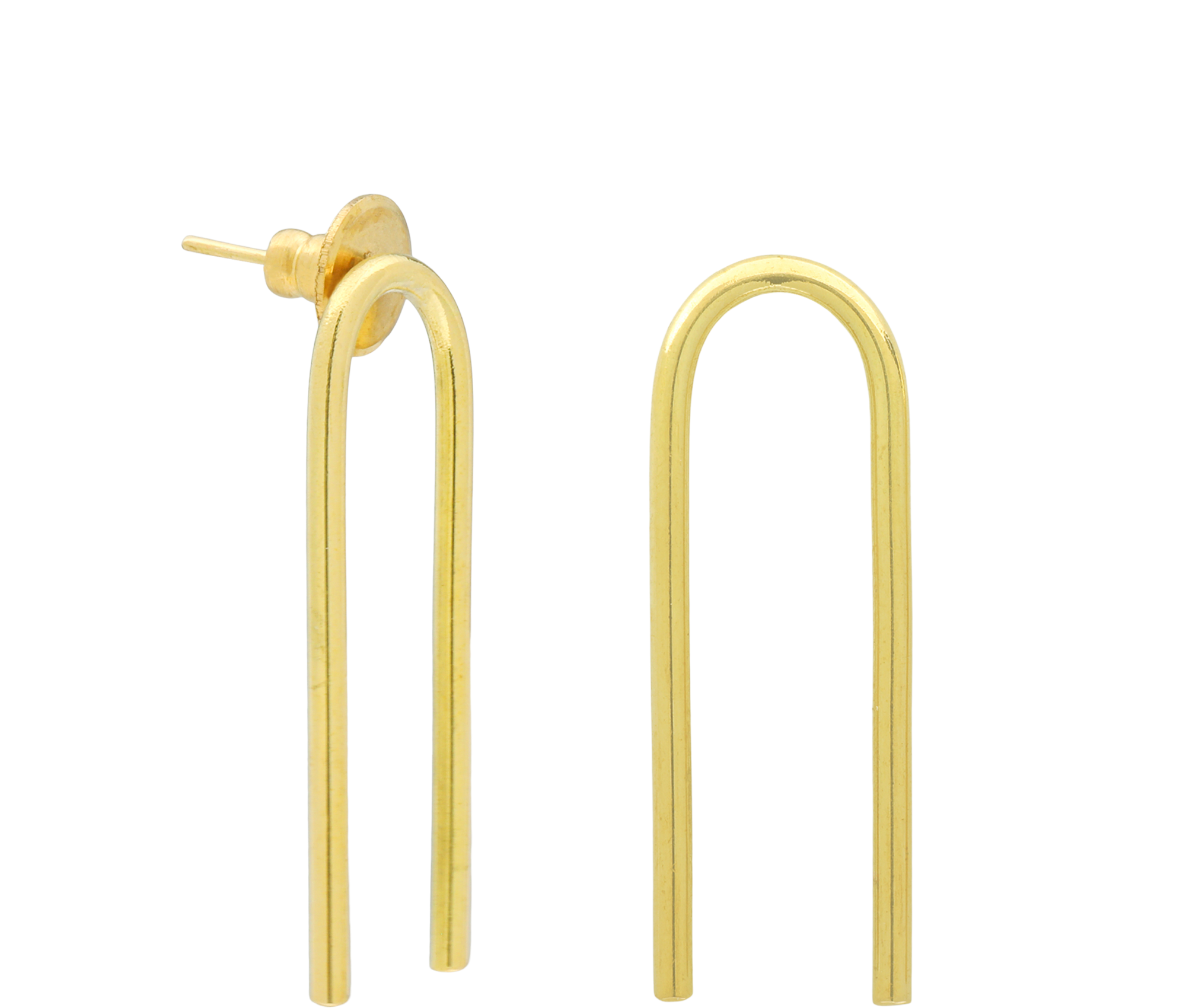 Sustainable Brass U Earrings - Keentu