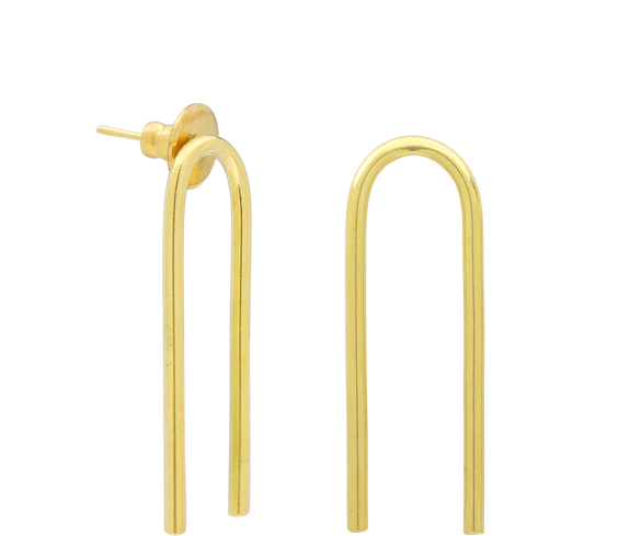 Sustainable Brass U Earrings - Keentu