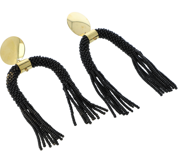 Sustainable Beaded U Fringe Earrings - Keentu