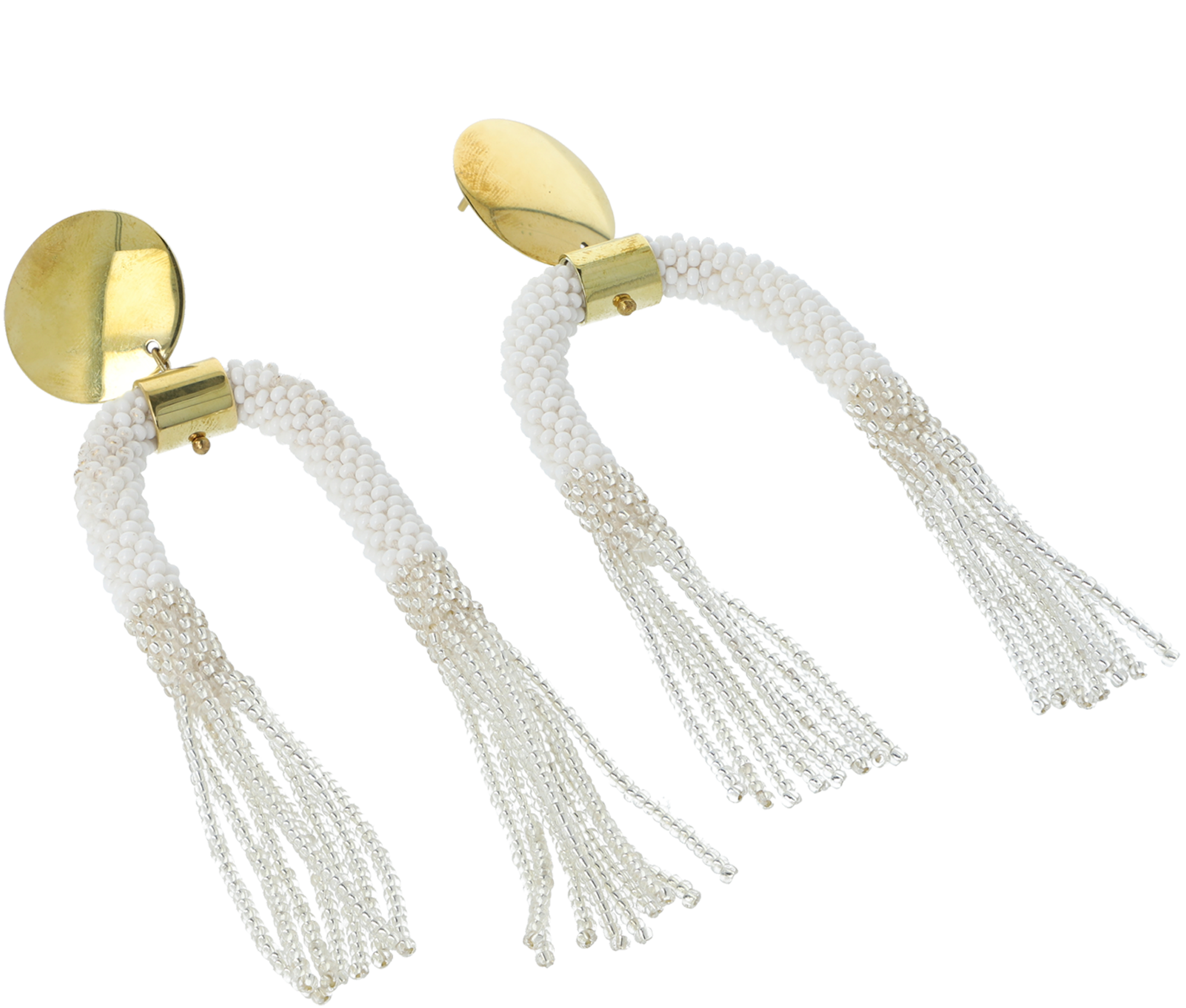 Sustainable Beaded U Fringe Earrings - Keentu