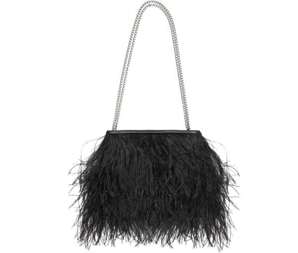 Small Black Feather Purse