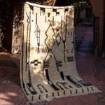 Load image into Gallery viewer, Black Symbols Moroccan Rug 