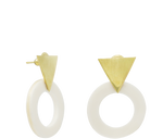 Load image into Gallery viewer, Sustainable Triangle with Bone Circle Earrings - Keentu 