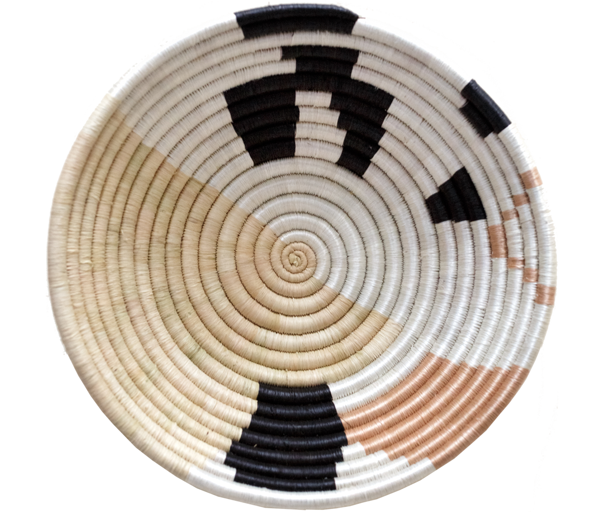 White Abstract Woven Bowl - Keentu