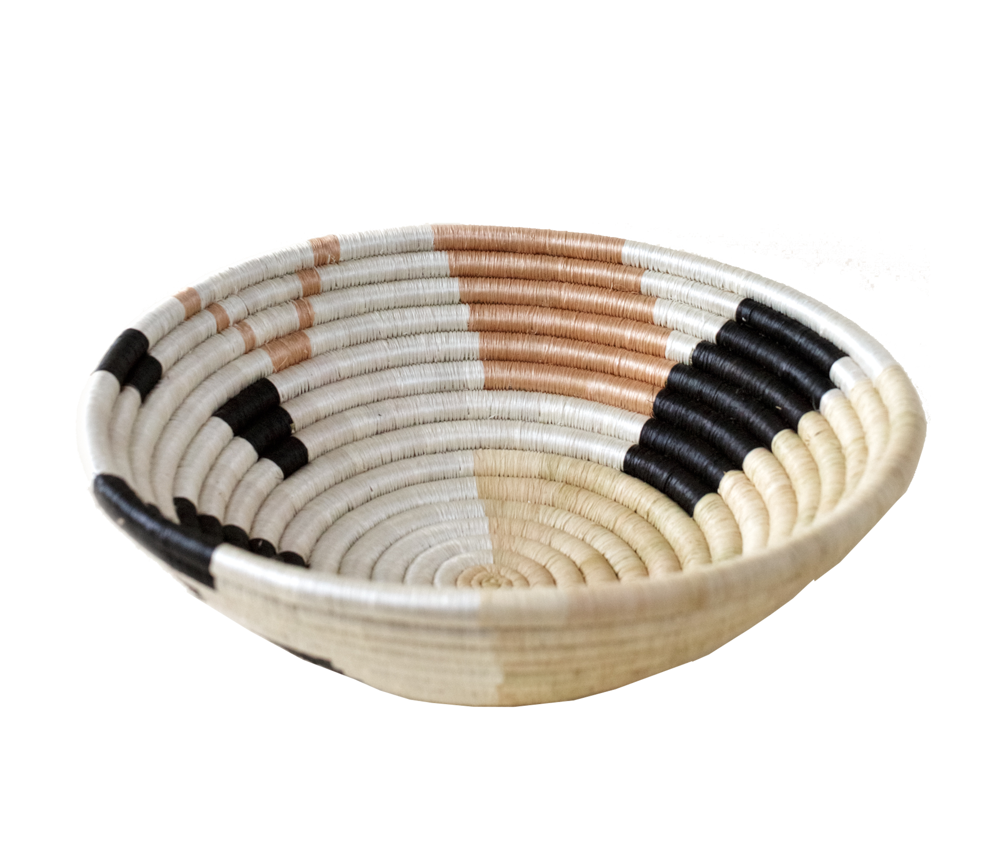 White Abstract Woven Bowl - Keentu