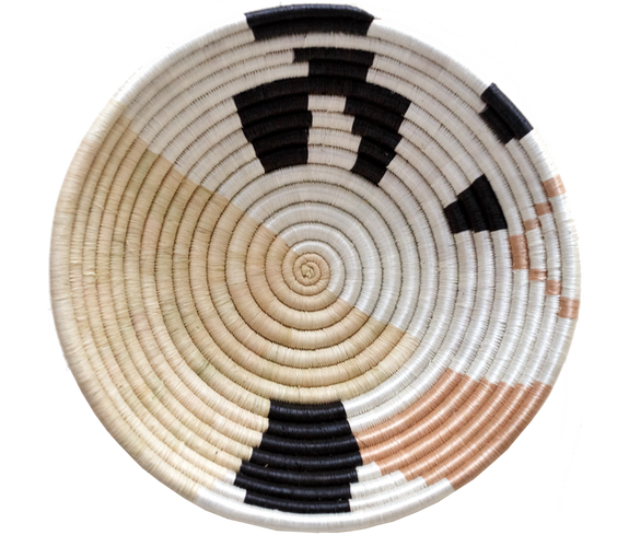 White Abstract Woven Bowl - Keentu