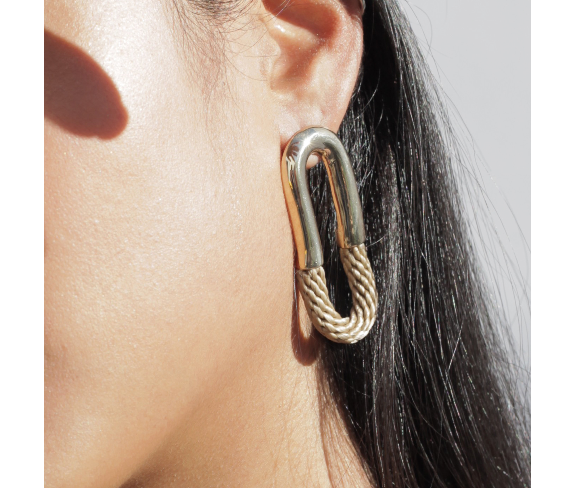 Ethical Rope and Gold Oval Earrings - Keentu
