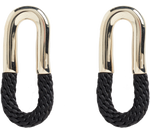 Load image into Gallery viewer, Sustainable Rope and Gold Oval Earrings - Keentu 