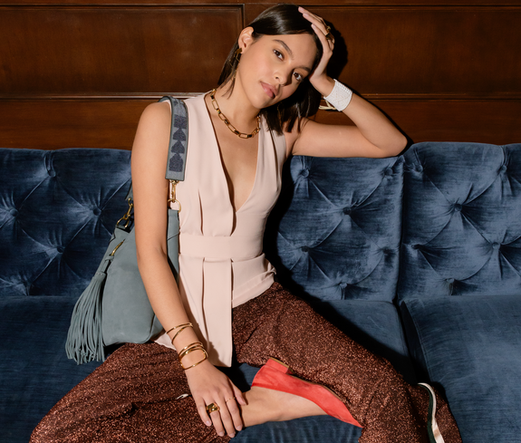 Ethical Suede Tassel Shoulder Bag - Keentu